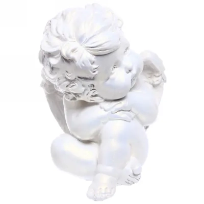 Статуэтка из гипса «Ангел задумчивый» 16см перламутр