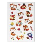 Наклейки зефирные "Лисята", многоразовые, 10х15 см, ЮНЛАНДИЯ, 661786