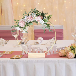 Основа деревянная с прорезью для одного кольца 8 * 3 *2 см, 1 штука, цвет натуральный, крепеж для таблички на стол / основа для свадебного декора стола