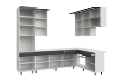 Кухонный гарнитур София 3м, Белый, Бланж, Графит матовый, Антарес