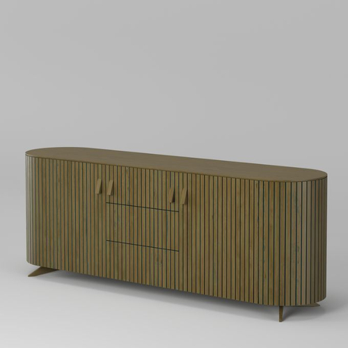 Комод 2 двери 3 ящика Эклипс (натуральный дуб с патиной), 195x76x46 см