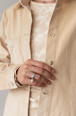 Рубашка из вельвета, Кремовый