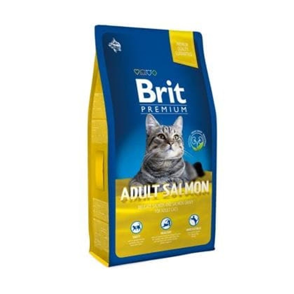 Brit Premium Сat adult salmon 800гр лосось сухой д/кошек