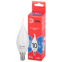 Лампочка светодиодная ЭРА RED LINE LED BXS-10W-865-E14 R E14 / Е14 10Вт свеча на ветру холодный дневной свет | Лампы cветодиодные Свеча (B/C)