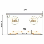 Душевой уголок Cezares Molveno 170x90 AH-2/2-170/90-C-BORO-IV стекло прозрачное/профиль золото брашированное