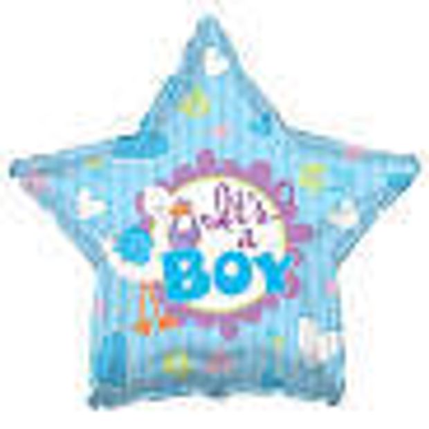 Звезда 17" CTI It's A Boy Это мальчик, голубая с аистом (БГ-15)