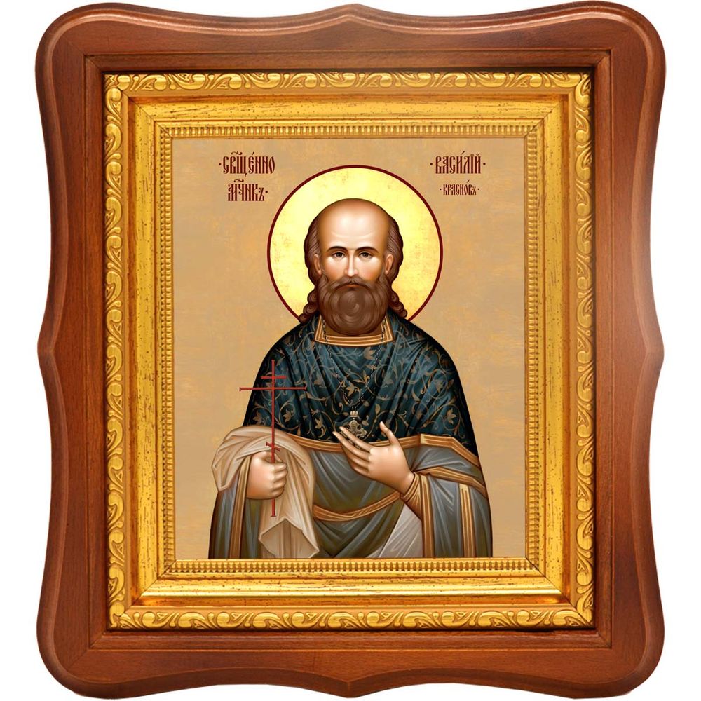 Василий Краснов Священномученик . Икона на холсте.