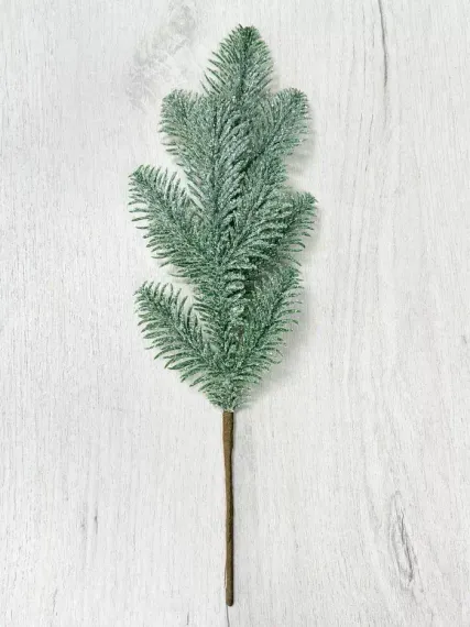 Ветвь еловая Блестящая в инее 35 см., Christmas DeLuxe (89167)