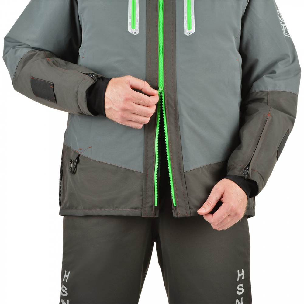 Зимний мужской костюм-поплавок ХСН Rescuer III NEW -45 (Hardguard) Серый (Зеленые молнии)