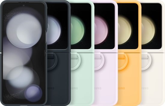 Чехол Samsung Silicone Case with Ring Z Flip5 абрикосовый