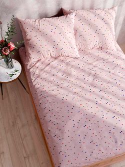 Простынь на резинке  перкаль Сказка "Сердечки" 140x200 см