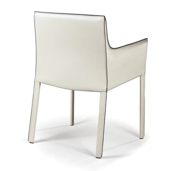 Стул с подлокотниками Barrie бежевая кожа