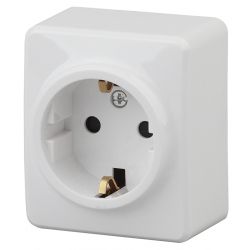 11-2204-01 ЭРА Розетка 2P+E Schuko со шторками, 16A-250В, IP20, ОУ, Эра Эксперт, белый | Эра Эксперт
