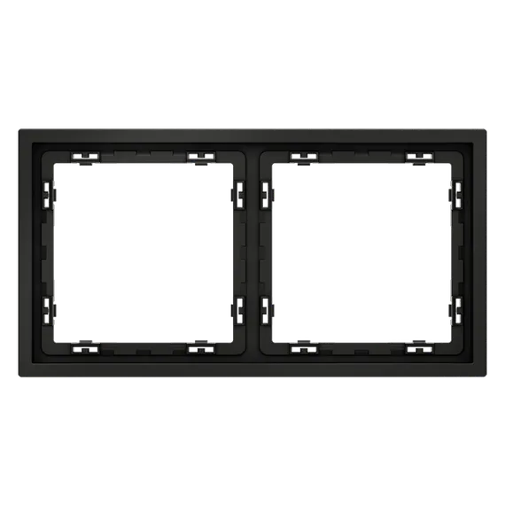 Рамка пластиковая VOLTUM S70 на 2 поста, (черный матовый) vls100208