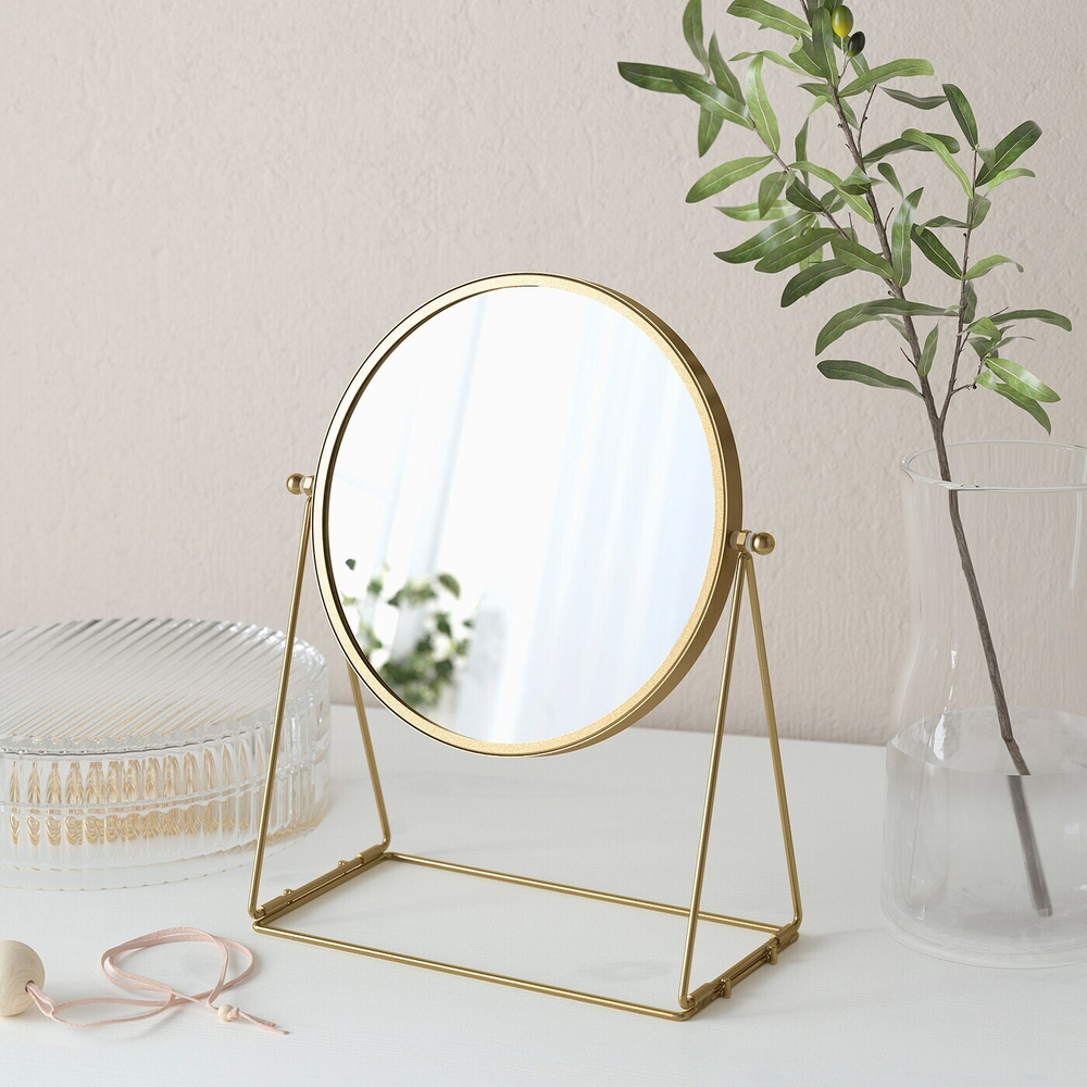 IKEA LASSBYN  (ИКЕА ЛАССБЙН)  -  Настольное зеркало, золотой цвет, 17 см