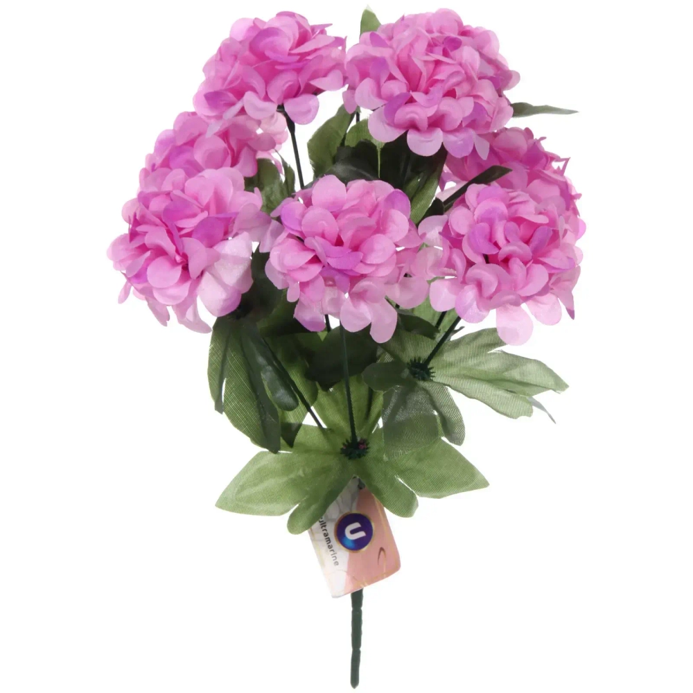Цветы искусственные 30см «Гортензия» 9 цветков сиреневые