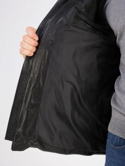 Куртка зимняя кожаная с капюшоном пуховик