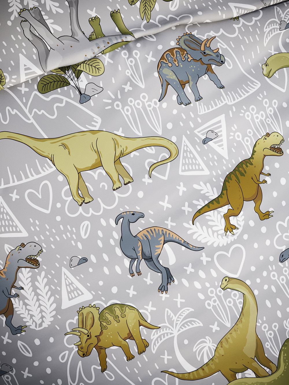 Наволочка комплект 2шт поплин Сказка "Юрский период" 40x60 см на молнии