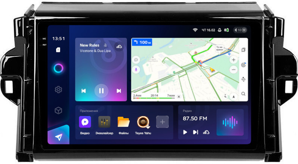Магнитола для Toyota Fortuner 2015-2022 - Teyes CC3-2K QLed Android 10, ТОП процессор, SIM-слот, CarPlay