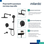 Душевая система 35к Milardo RORBL03M68 "Rora" лейка "Тропический душ", встраиваемая, ЧЕРНЫЙ матовый