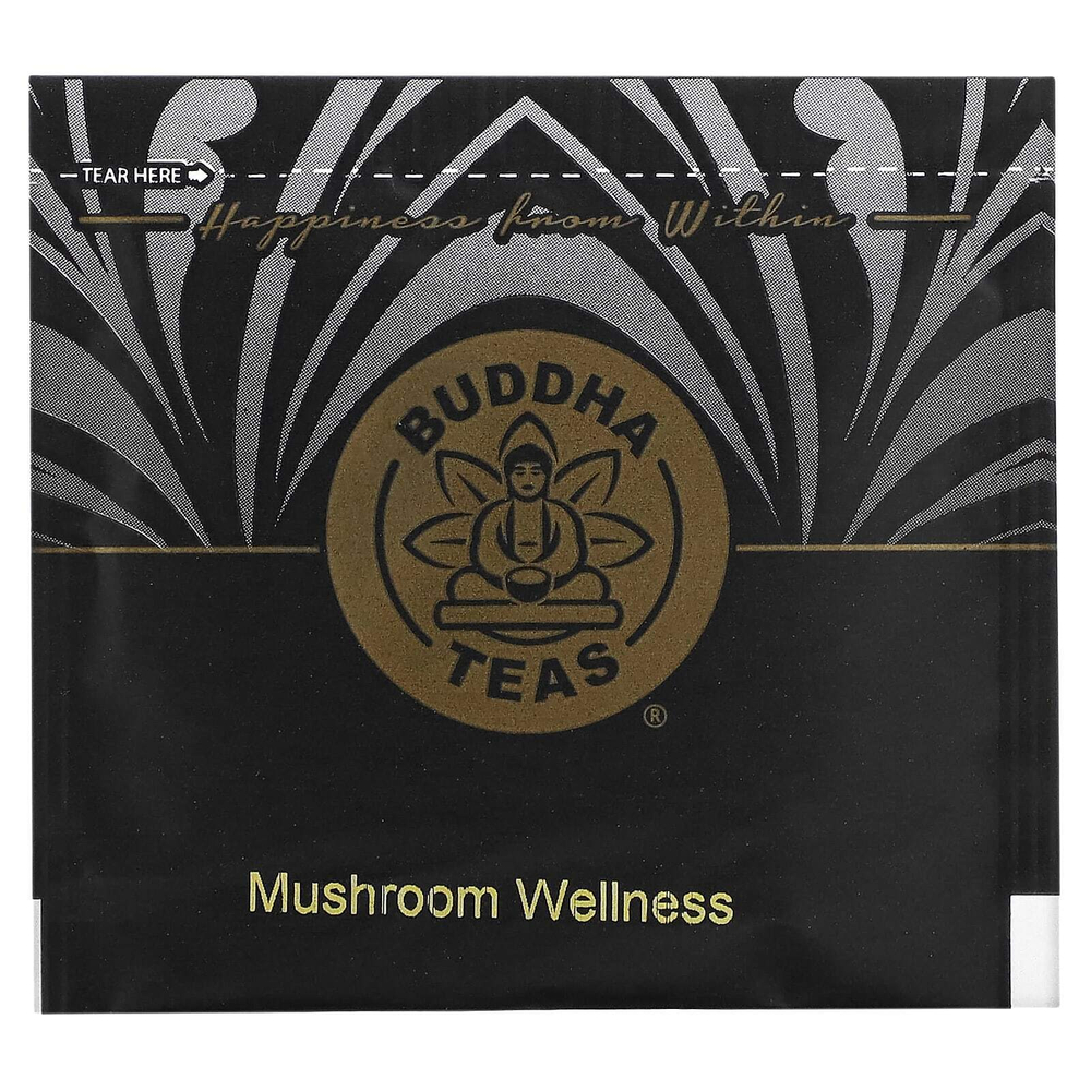 Buddha Teas, Organic Herbal Tea, оздоровительная смесь с грибами, без кофеина, 18 чайных пакетиков, 36 г (1,27 унции)