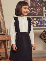 Сарафан школьный и рубашка в комплекте для девочки Next C44-160, Темно-синий, Белый