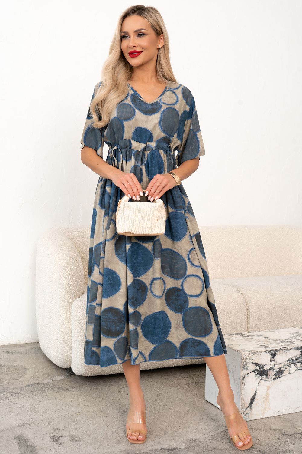 Платье  Лейла (голубой/бежевый)-48-50р-р Р11-1243 Nikol