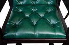 Кресло бильярдное (мягкое сиденье + мягкая спинка, цвет изумрудно-зеленый + махагон)