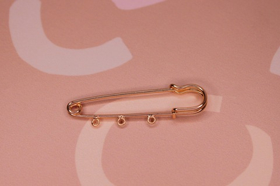 Булавка-брошь для подвесок 50 мм позолота