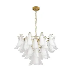 8385/9 NEOCLASSI LN золото/белый, металл/стекло Люстра E14 9*40W 220V PLUME