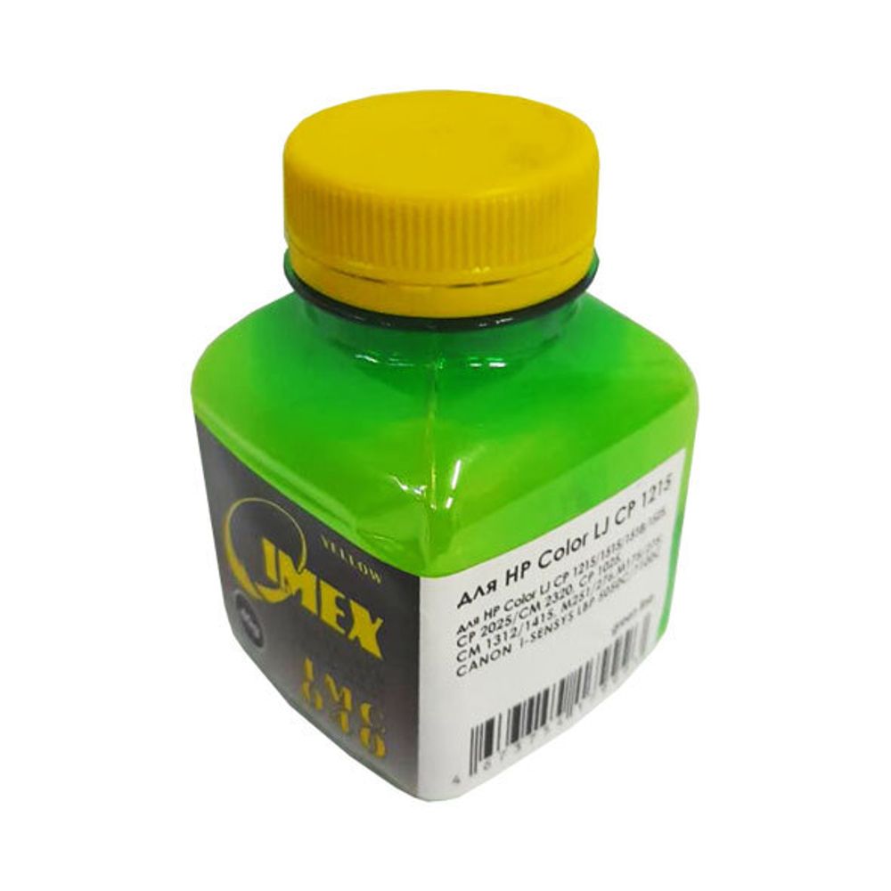 Тонер для HP Color LJ CP 1215/1515/1518/1525/СМ1312/CM1415/CP1025/2025 (40гр, желтый, Polyester, TMC040 IMEX) Green Line
