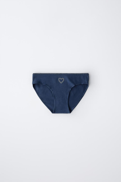 ZARA НАБОР ИЗ ШЕСТИ ТРУСОВ СО СТРАЗАМИ РАЗНОЙ ФОРМЫ, РАЗНОЦВЕТНЫЙ