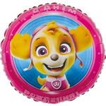 Шар (18"/46 см) Круг, Щенячий Патруль, С Днем Рождения!, Розовый
