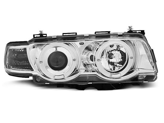 Передние фары angel eyes led chrome для BMW 7 E38