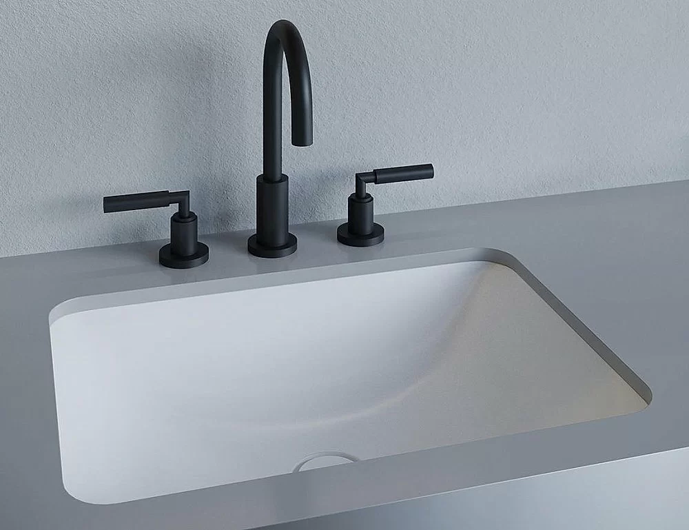 Раковина врезная снизу столешницы Salini MAREA 06 1802206M 55 из искусственного камня S-Stone, белая матовая