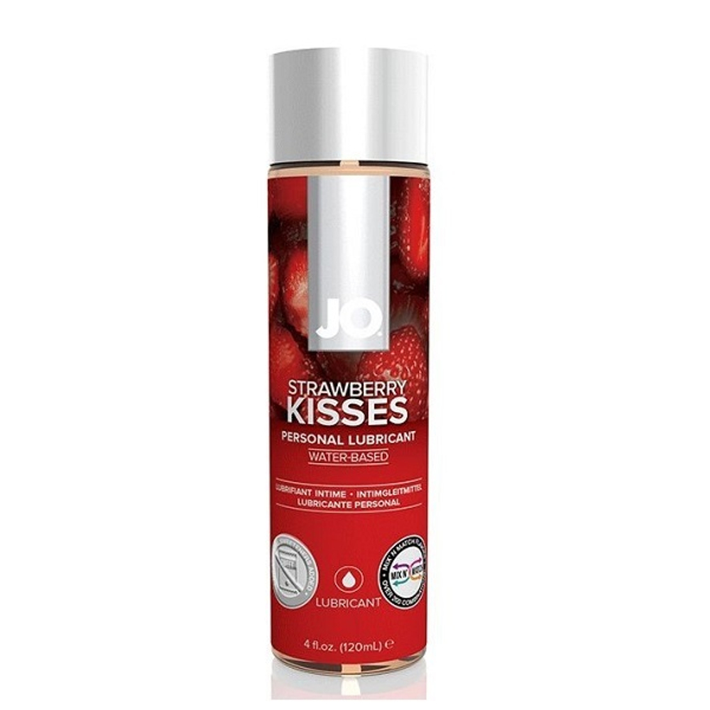 Лубрикант на водной основе с ароматом клубники System JO Flavored Strawberry Kiss 120мл