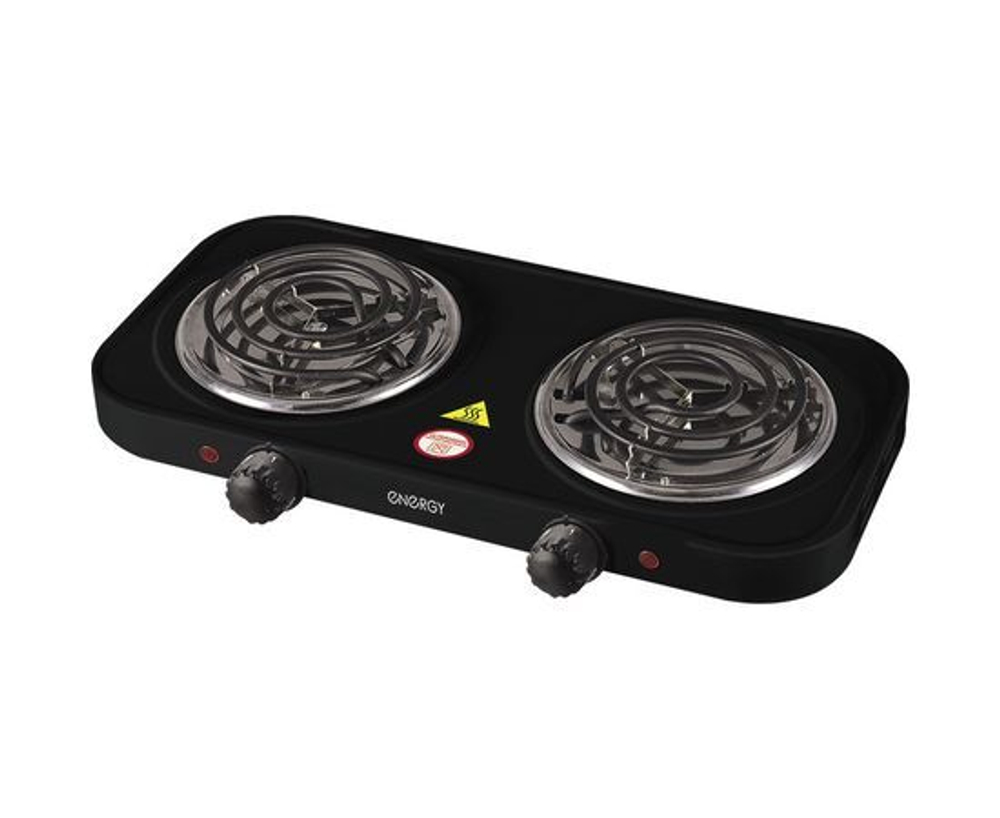 Электроплитка ENERGY EN-904B 2 конфорки спираль ТЭН 1кВт+1кВт черная 158967