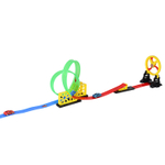 0404295/Трек со светом с пусковым устройством, 2 мертвые петли, трамплин и "пропеллер" + 2 инерц. м