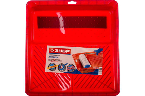 Ванночка Зубр ЭКСПЕРТ малярная пластмассовая, для валиков до 270 мм, 360x360мм 06055-27