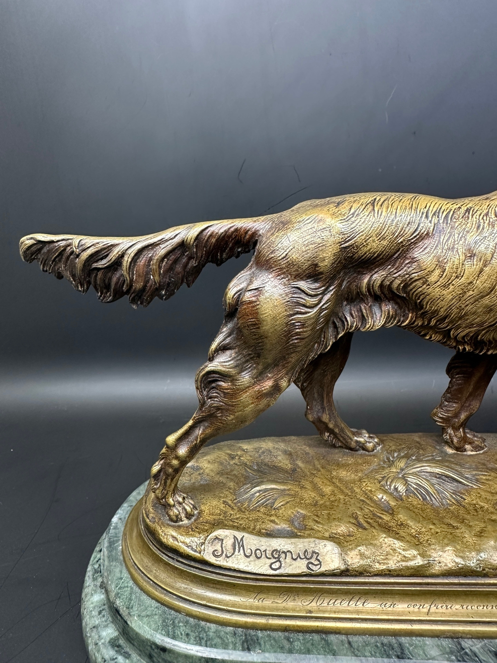 Бронзовая скульптура «Охотничья собака. Сеттер»