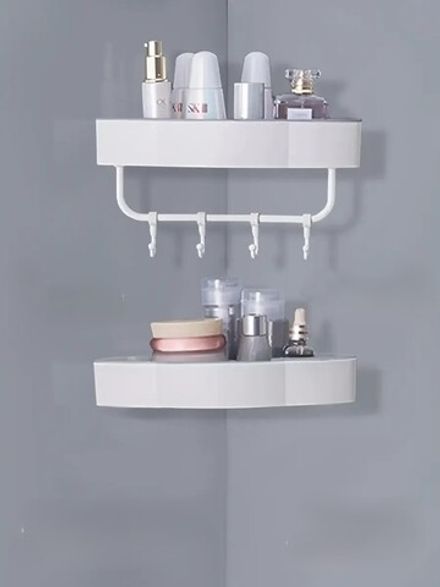 Полка для ванной угловая навесная настенная без сверления