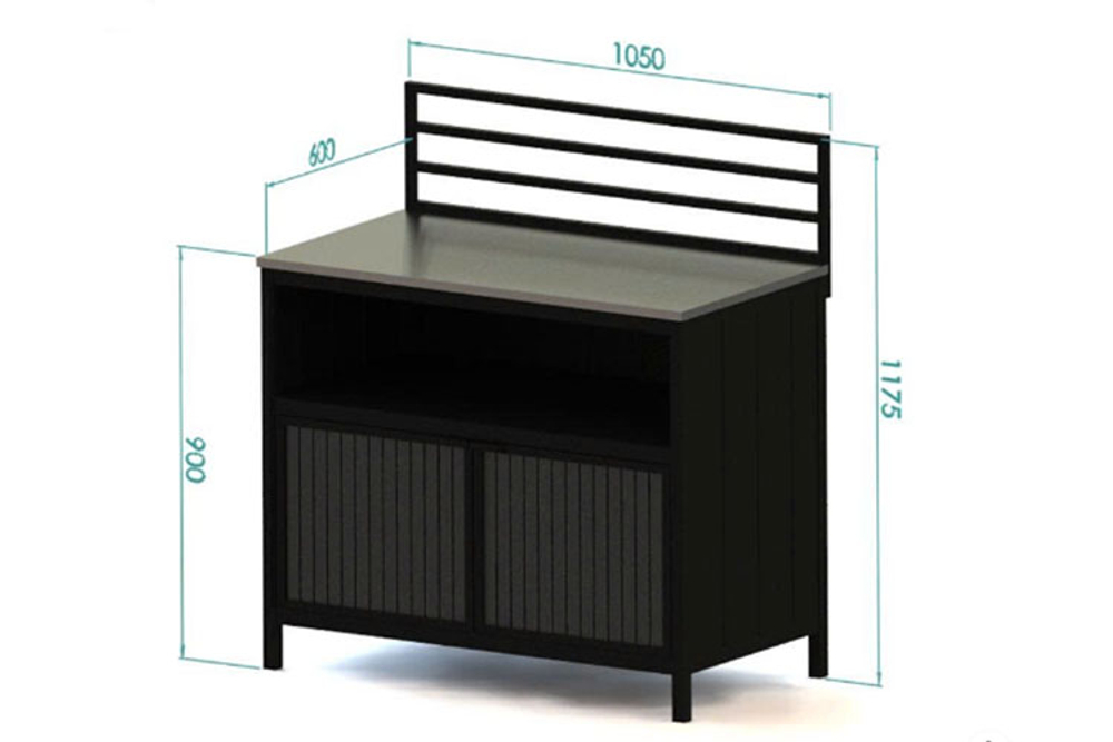 Модуль уличной кухни из алюминия БЕЙС (консоль закрытая)