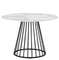 Стол Nels Ø110 см, белый мрамор, черная ножка