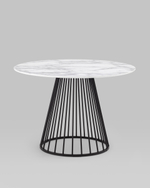 Стол обеденный Ливерпуль 110*110 белый мрамор черная ножка