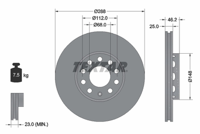 TEXTAR - 92057605-TET - Brake Disc