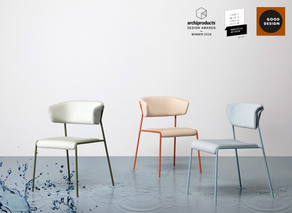 Стул с обивкой Scab Design Lisa Waterproof, голубой