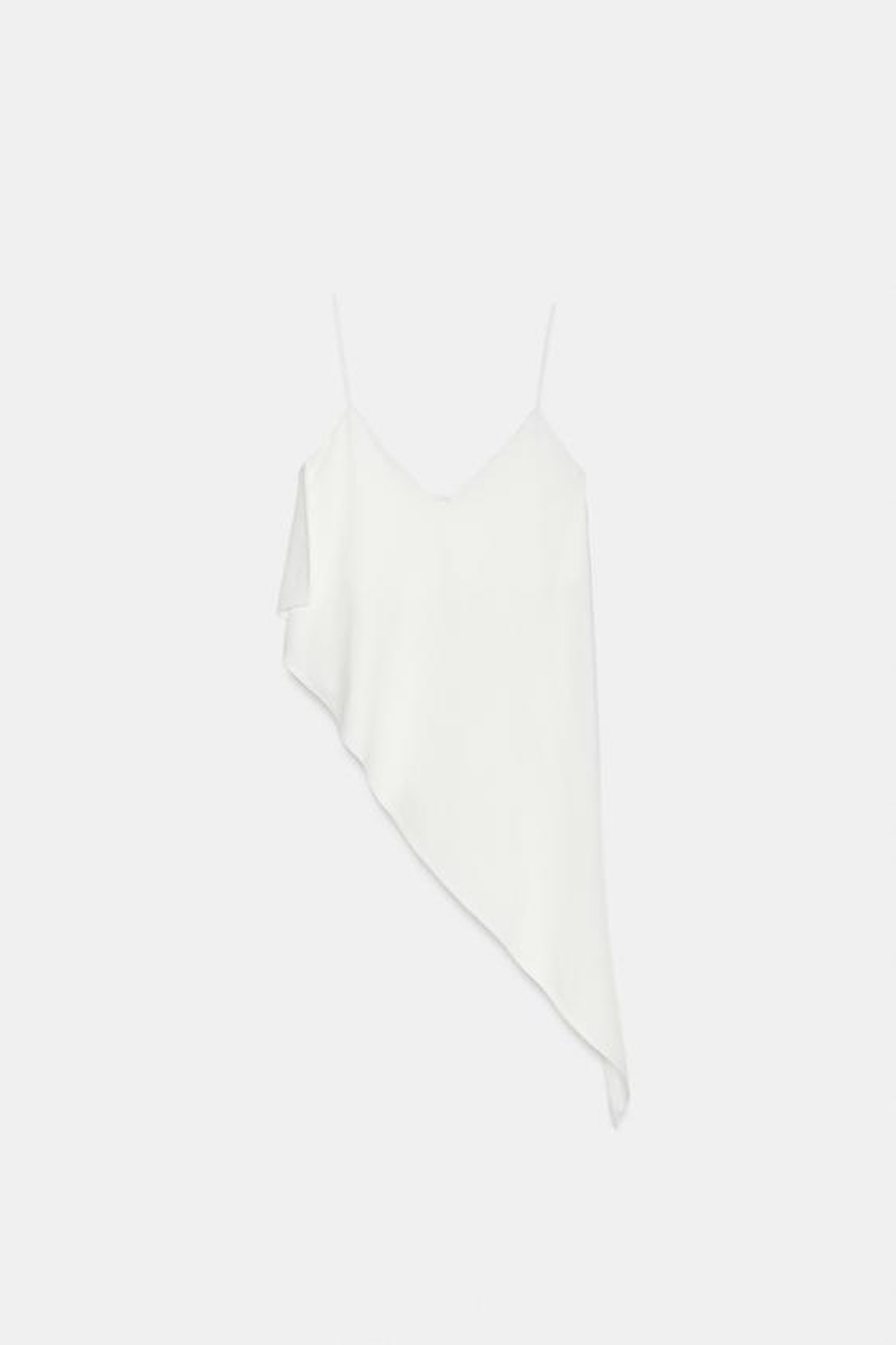 ZARA ТОП АСИММЕТРИЧНОГО КРОЯ ИЗ ПЛОТНОГО ХЛОПКА, БЕЛЫЙ