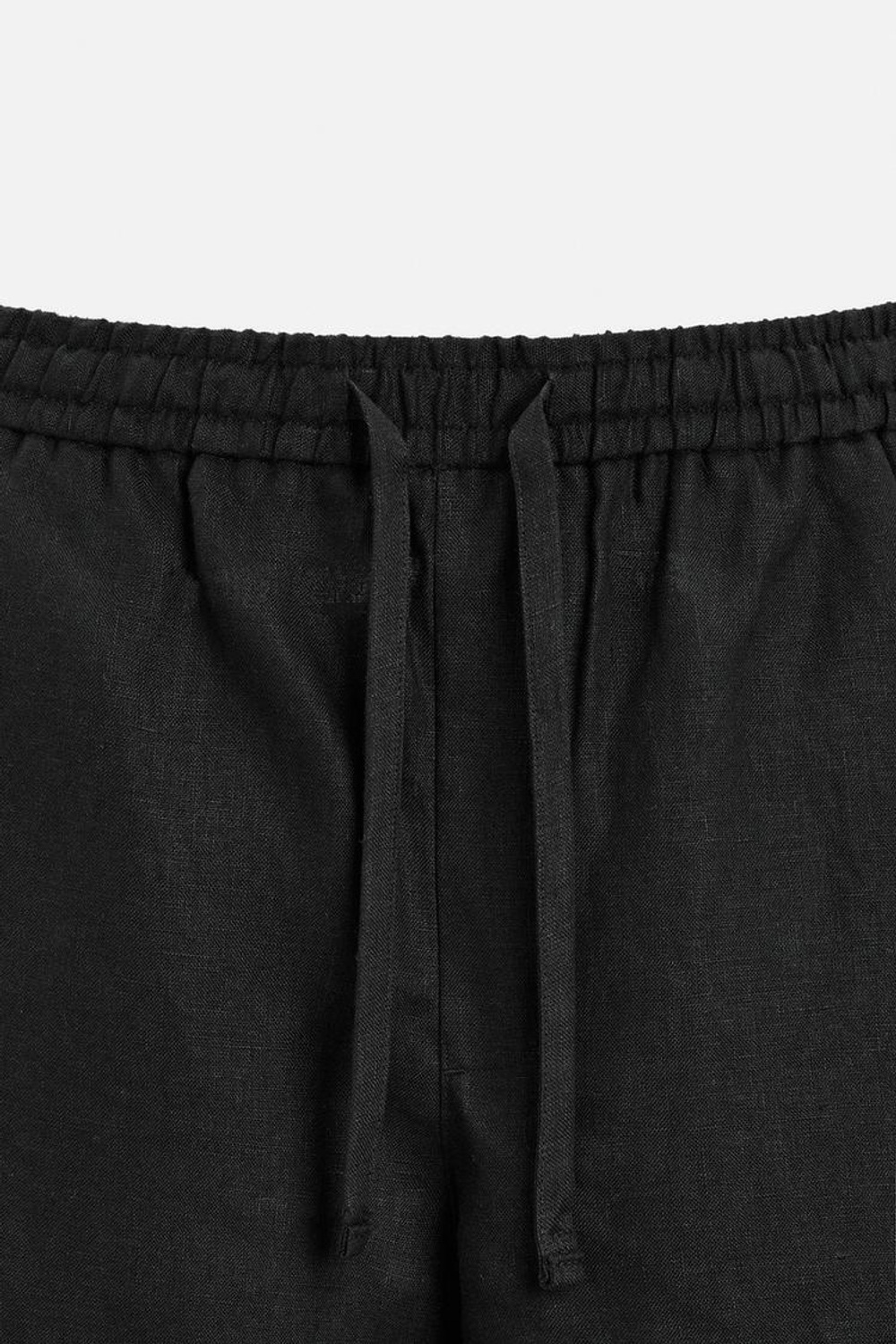 ZARA БРЮКИ ИЗ 100% ЛЬНА, ЧЕРНЫЙ