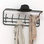 Вешалка с полкой 80см 6 крючков чёрный