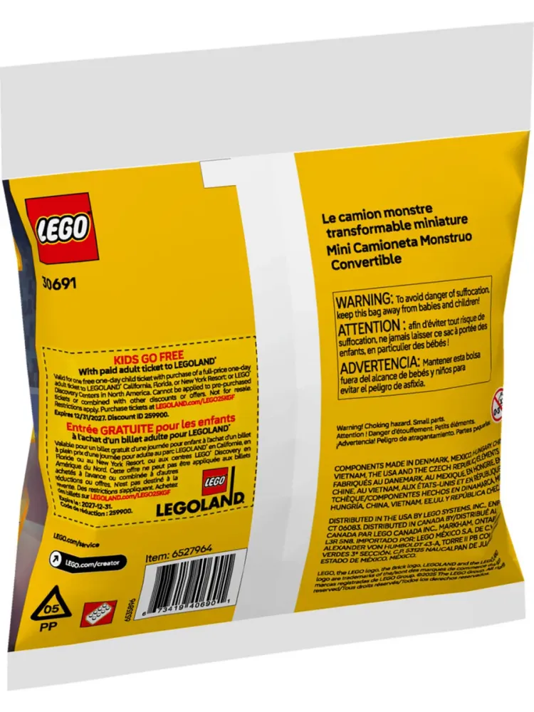 Конструктор Creator 30691 Кабриолет Monster Truck 3в1